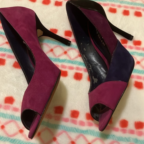 Antonio Melani Suede Open Toe Heels Size 7 - Picture 3 of 8